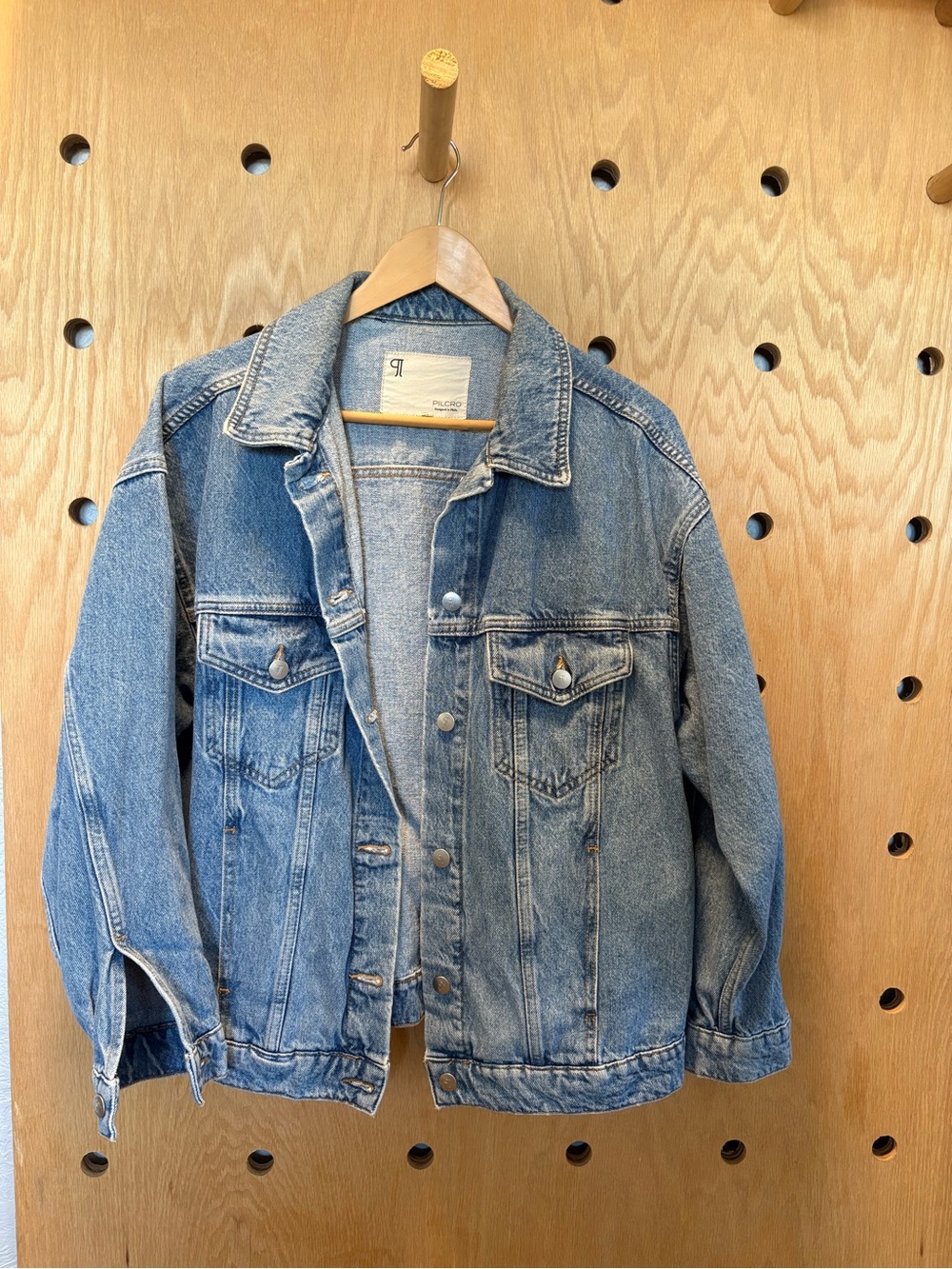 Light Wash Denim Jacket - Classic Button Front